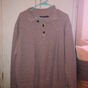 light grey half button pullover!